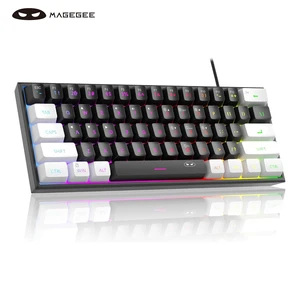 MageGee TS91 60% Mini Gaming Keyboard, RGB Backlit 61-Key Ultra-Compact Membrane Keyboard, Mechanical Feeling, Waterproof, Ergonomic for PC Mac PS4 Xbox One - White Black MageGee TS91 60% Mini Gaming Keyboard, RGB Backlit 61-Key Ultra-Compact Membrane Keyboard, Mechanical Feeling, Waterproof, Ergonomic for PC Mac PS4 Xbox One - White Black