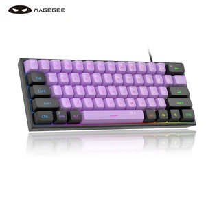 MageGee TS91 60% Mini Gaming Keyboard, RGB Backlit 61-Key Ultra-Compact Membrane Keyboard, Mechanical Feeling, Waterproof, Ergonomic for PC Mac PS4 Xbox One - Blackcurrant MageGee TS91 60% Mini Gaming Keyboard, RGB Backlit 61-Key Ultra-Compact Membrane Keyboard, Mechanical Feeling, Waterproof, Ergonomic for PC Mac PS4 Xbox One - Blackcurrant