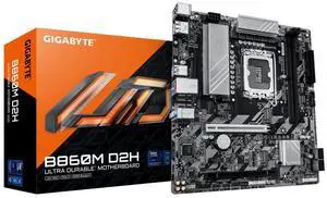 GIGABYTE B860M D2H Intel Core Ultra (Series 2) LGA 1851 Motherboard, mATX, DDR5, 2x M.2, PCIe 5.0, 2.5GbE LAN