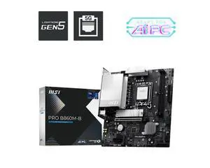 MSI PRO B860M-B LGA 1851 Intel B860 SATA 6Gb/s DDR5 PCI-E x16 slot M.2 Micro ATX Motherboard MSI PRO B860M-B LGA 1851 Intel B860 SATA 6Gb/s DDR5 PCI-E x16 slot M.2 Micro ATX Motherboard
