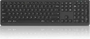Wireless Bluetooth Keyboard, Support Multi Device Switching, Full Size, Scissor-Switch Keys Silent Design for Computer, Laptop, MacBook and iPad (US layout)