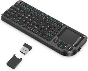 Mini Keyboard with Touchpad, Mini Bluetooth Keyboard, 2.4G Ultra-Thin Handheld Wireless Portable, Suitable for PC/Tablet/TV/Smartphone, Suitable for Travel, Office and Home UseRechargeable