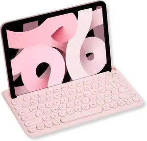Macally Bluetooth Keyboard for Tablet | Wireless Keyboard for iPad mini/Air/Mini, iPhone (Multi-Device, Built-in Stand, Rechargeable) Easy to Use and Cute Portable