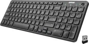 Arteck 2.4G Wireless Keyboard Ultra Slim Full Size Keyboard with Numeric Keypad and Media Hotkey for Computer/Desktop/PC/Laptop/Surface/Smart TV and Windows 10/8/ 7 Built-in Rechargeable Battery