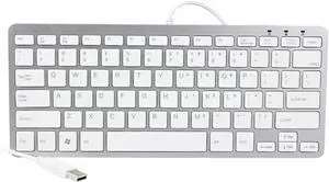 iKKEGOL USB Slim Mini Wired 78 Key Small Super Thin Compact Keyboard for Desktop Laptop PC Win 7 Mac (White)