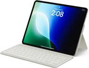 Satechi OntheGo Bluetooth Keyboard with Adjustable Stand, Connect up 3 Devices, USB C Rechargeable Battery, Compact and Portable Keyboard for iPad, Tablet  Sand