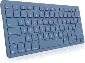 OMOTON Wireless Keyboard for Mac/MacBook Pro/Air, 14 Media Shortcuts, Slim & Portable Design, Stable Bluetooth Keyboard, Blue