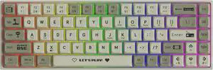 AK680 Wired Compact Mechanical Keyboard, 68 Keys Grey-White Layout, Hot-Swappable Tactile Brown Switch Gaming Keyboard with Multicolor Backlight, Eva Foam Dampening, for Gaming & Typing