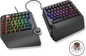 Cloud Nine ErgoTKL Ergonomic Tenkeyless Mechanical Keyboard for PC  Kailh Brown  TKL RGB Backlit Ergo Split Key Board