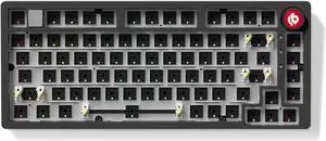 LEOBOG Hi75C Upgraded Wired Mechanical Keyboard Kit  Aluminum Alloy Gasket Mount 75% Barebones DIY Base with Hot Swap, RGB Backlighting & Volume Knob  Enhanced Custom Gaming Keyboard Build