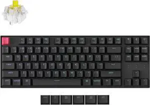 Keychron K8 V2 Wireless RGB Mechanical Keyboard, QMK/VIA Programmable, Hot-Swappable Super Banana Switches, 87-Key TKL PBT Keycaps, Dual-Mode Bluetooth 5.2 & USB-C Wired, for Mac, Windows, Linux