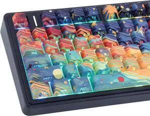Tsungup Custom Keycaps,131 Keys PBT Starry Sky Side Printed Keycaps,Cherry Profile Key Caps Keyboard Keycap Set for Cherry MX Switches Mechanical Keyboard(Black)