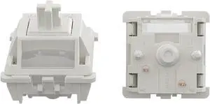 Gateron Smoothie Linear Switches,RGB LED 5 Pin White 22mm Dual-Stage Spring Pre-lubed 40gf Full POM Switches for MX Mechanical Keyboard(72PCS)