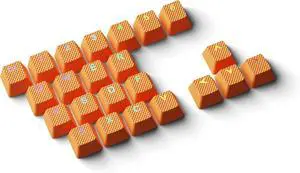 HK Gaming Rubber Keycaps Set | Anti-Slip Texture | Doubleshot Backlit Keycap Set | 23 Keys OEM Profile Key Set | for Mechanical Keyboard | Compatible with Cherry MX, Gateron, Kailh | Orange