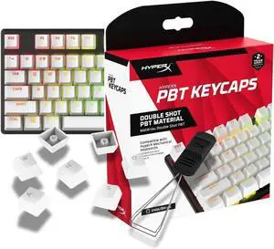 HyperX PBT Keycaps  Full Key Set, Double Shot PBT Material, English (US) Layout, 104 Keys  White HyperX PBT Keycaps  Full Key Set, Double Shot PBT Material, English (US) Layout, 104 Keys  White