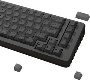 Deskr Topo Canyon Dye Sub PBT Keycaps | 164 Keycap Set for Mechanical Keyboard | 1.7mm Thickness Keys - ANSI & ISO Support Keys | Cherry Profile MX Style Switches | 60%-100% Layouts | Gray