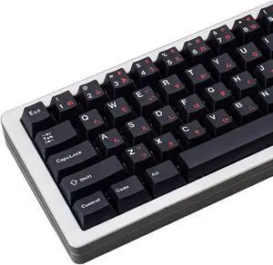 Black and Red Japanese Keycaps 129 Keys, Minimalist Style Cherry Profile Key Caps, PBT Dye Sublimation Customized Keycaps Set Compatible with Cherry MX Switches Mechanical Keyboards