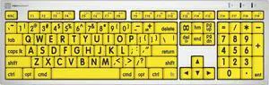 Logickeyboard 'Slimline' with Large Print  Black Letters on Yellow Keys  Made for Mac  Including LogicLight Lamp  p/n LKBU-LPRNTBY-CWMU-US