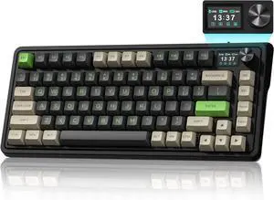 CMK75 Mechanical Keyboard: 75% Layout w/TFT Color Screen & Knob | Tri-Mode Wireless (2.4G/Bluetooth/Wired) | Hot-Swappable | Programmable | PBT Keycaps