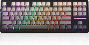 MageGee LIGHT87 Wireless Creamy Keyboard, Gasket Structure, RGB Backlit, 2.4G/USB-C/BT5.0 Hot Swappable Mechanical Gaming Keyboard for Win/Mac/PC, 8000mAh Battery, Side Printed PBT Keycaps, Black
