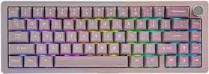 KiiBoom Loop 65 65% Full Aluminum Block Structure Mechanical Keyboard, QMK/VIA Programmable, BT5.0/2.4GHz/USB-C Wireless Gaming Keyboard, Gasket, FR4 Plate, RGB for Win/Mac (Pink Purple)