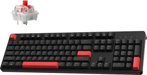 LEMOKEY X3 Wired Mechanical Gaming Keyboard, 100% Layout with QMK/VIA Programmable Keyboard, Red SwitchRed Backlit for Windows