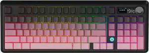 NACODEX Ajazz AK980 Pink Gaming Machanical Keyboard Gift Switch Full Size RGB Gasket Mount 8000mAh Triple Modes Custom Keyboard with Five Layer Pad | Knob Control