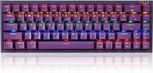 Hexgears U1 Mini Wired Keyboard, Ergonomic Mechanical Gaming Keyboard with MX RGB Backlit Compact 68 Keys Windows Laptop PC Mac - Kailh Blue Switch (Clicky) - Purple