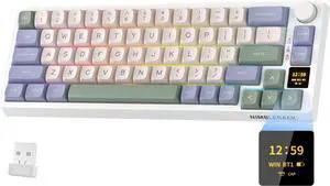 LTC Nimbleback NB682 PRO 65% Wireless Mechanical Keyboard w/Display Screen & Knob, 2.4G/ BT/USB-C Wired RGB 68 Keys Gaming Keyboard, 5-Layer Dampener, Hot Swap PCB, Software Support, Linear Switch