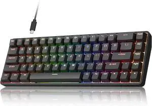DIERYA DK68-C 60% Gaming HE Keyboard, Magnetic Switch Hot Swappable, Rapid Trigger, Adjustable Actuation, 8000Hz Polling Rate, RGB Backlit, Compact 68 Keys for Windows PC, Wired, Black