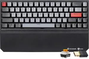 Hexgears X1 Pro Wireless Mechanica Keyboard, Hot-swappable Tactile Switch Gaming Keyboard Bluetooth/2.4G/USB-C 65% Mini Compact with Wrist Rest - Blakc/Gray