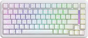 ATTACK SHARK X82 PRO HE Wireless Rapid Trigger RGB Mechanical Gaming Keyboard with Adjustable Actuation,2.4G/Wired/BT,8K Polling Rate,Hall Effect Magnetic Switch,5000mAh Battery for FPS(White Contour)