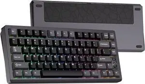 Chilkey Slice75 HE Gaming Keyboard: 75% Percent Hall Effect Magnetic Aluminum Keyboard with WS Flux HE Clacky Switch, Rapid Trigger, 8K Polling, Per-Key RGB Custom Key Board for Game Office(Gray)