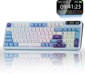KZZI Z98 Creamy Keyboard, Wireless Mechanical Keyboard with Smart Display & Knob, Tri-Mode Connection