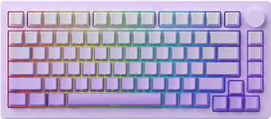 MONSGEEK M1W V3 HE Gaming Keyboard Magnetic Switch Rapid Trigger Mechanical Keyboard Bluetooth/2.4GHz/Wired Gasket Mounted RGB Aluminum Keyboard for Mac/Win (Purple, Creamy Yellow Magnetic Switch)