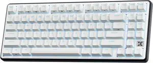 RK ROYAL KLUDGE X87 Mechanical Keyboard 75% Wired Keyboard Gaming with 86 Keys, Gasket Mount, Ice-Blue Backlight, Black Shell Design, Software Support, Hot-Swappable Creamy Switch White