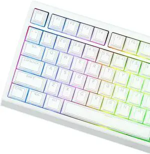 EPOMAKER Glintrix PBT Shine Through Keycaps, Arris & Keys Backlit, Double Shot, Cherry Profile, 60/75/96/Full Size, Custom Keyboard Keycaps Set for Mechanical Gaming Keyboard (White)