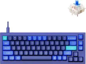 Keychron Q2 Wired Custom Mechanical Keyboard, QMK/VIA Programmable Macro, Full Aluminum, Hot-Swappable Gateron G Pro Blue Switch, 65% Layout Double Gasket Compatible with Mac and Windows - Blue
