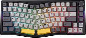 MechLands AJAZZ AKS075 Wireless Gaming Keyboard, Hot-Swappable Gasket Mechanical 75% Alice Keyboard with 0.85 TFT Screen, BT5.1/2.4GHz/USB-C, 5000mAh Battery (Black, Gift Switch)