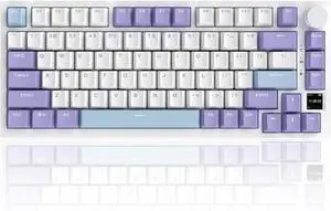 AJAZZ AJ AK820PRO 75% Gasket Mechanical Keyboard with TFT Screen - Five Layer Padding - 4000mAh Battery - South Facing LED - Bluetooth/2.4GHZ/Wired Hot Swap RGB Keyboard, Gift Switch