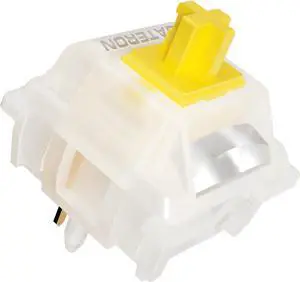 GATERON Milky Yellow Pro V3 Keyboard Switches, Pre-lubed Linear 5 pin for All MX Mechanical Keyboard (108PCS)