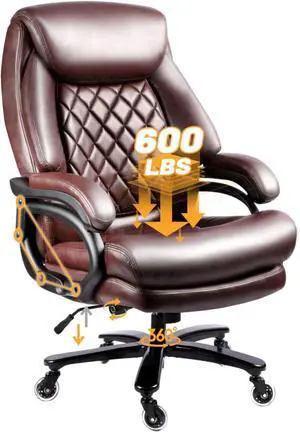 800lbs Big and Tall Office Chair, Computer Chair for Heavy People, Executive Chair with Adjustable Lumbar Support, Executive Desk Chairs with Quiet Rubber Wheel and Extra Wide seat