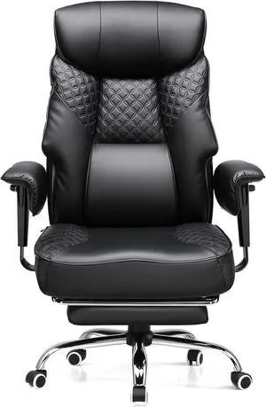 GTRACING Big and Tall Office Chair 400LBS Wide Ergonomic Gaming Chair with Deluxe Embossing Designed Leather with Foot Rest,150°Reclining Adjustable Soft Armrests Pocket Spring Back Support and Pillow