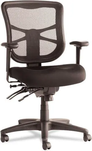 Alera Elusion Series Mesh Mid-Back Multifunction Chair, Black