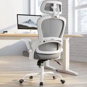 TRALT Office Chair - Ergonomic Office Chair with Back Support, Computer Chair - Home Office Desk Chairs, 330lbs Wide Seat Big and Tall Office Chairs with Headrest, Comfy Desk Chairs (Grey)
