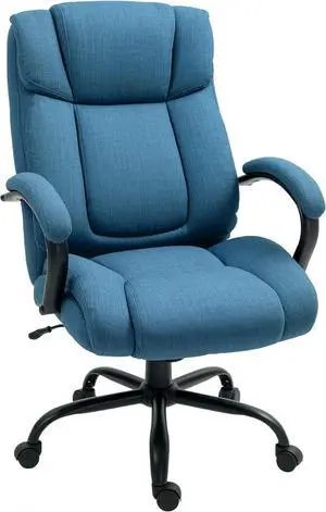 Vinsetto Big and Tall Executive Office Chair 485lbs with Wide Seat, High Back Computer Desk Chair with Tilt, Adjustable Height, Blue