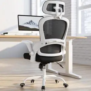 TRALT Office Chair - Ergonomic Office Chair with Back Support, Computer Chair - Home Office Desk Chairs, 330lbs Wide Seat Big and Tall Office Chairs with Headrest, Comfy Desk Chairs (White Black)