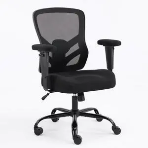 YFO Ergonomic Office Chair, Mesh Computer Desk Chair with Adjustable Back Lumbar Support and Armrests, Comfy Executive Rolling Swivel Task Chair for Home Office, Black