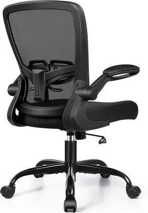 FelixKing Office Chair - Ergonomic Desk Chair with Adjustable Height, 360° Swivel, Flip-up Armrests, Flexible Tilt, Comfy Breathable Cushion and Fabric, Lumbar Support, for Home Conference Room Office