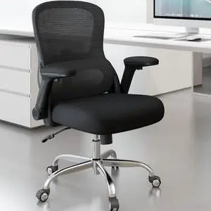 Office Chair Ergonomic Desk Chair Comfy: 400LBS Mesh Computer Chair Ergonomic Gaming Chairs with Wheels Adjustable Lumbar Support and Flip up Armrest-Swivel Executive Chairs Long Hours(Black)